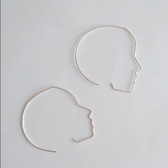 Side Face Hoop Earrings - Picture 1 of 5
